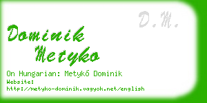 dominik metyko business card